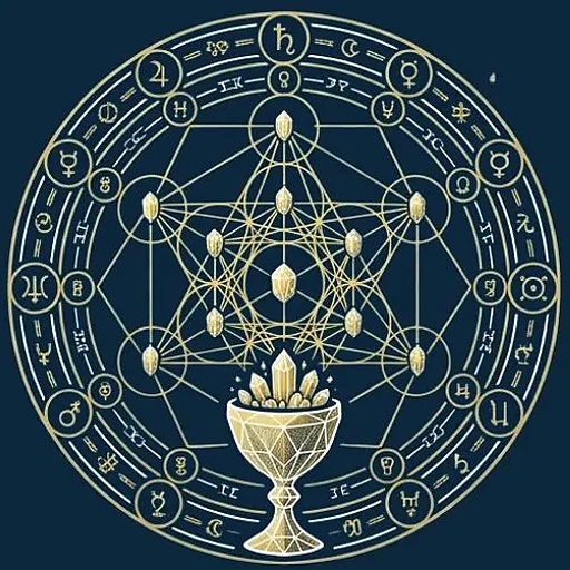Connect crystals, chakras and signs icon